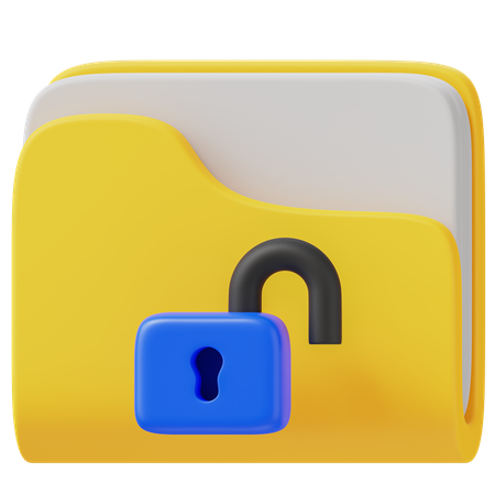 Unlock Folder  3D Icon