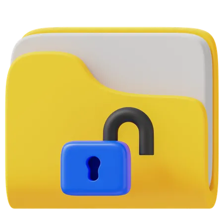 Unlock Folder  3D Icon