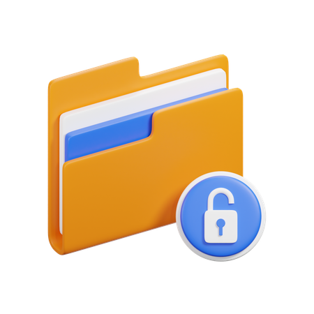 Unlock Folder  3D Icon