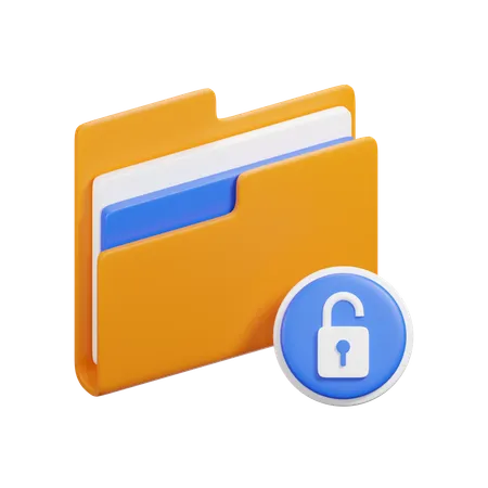 Unlock Folder  3D Icon