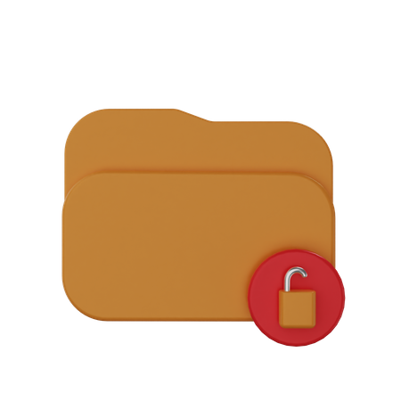 Unlock Folder  3D Illustration