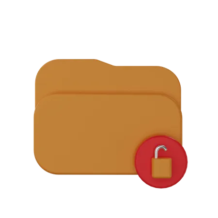 Unlock Folder  3D Illustration