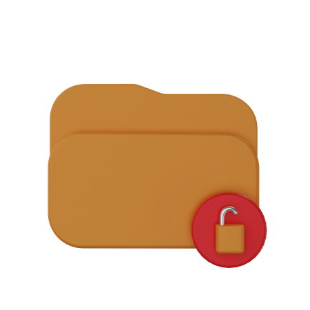 Unlock Folder 3D Illustration