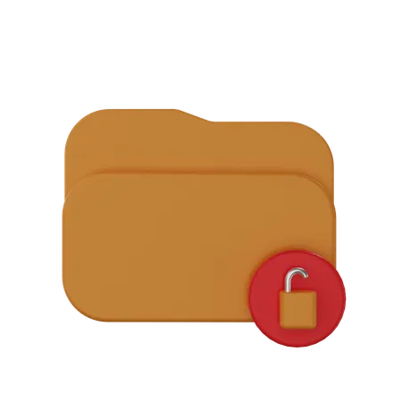 Unlock Folder 3D Illustration