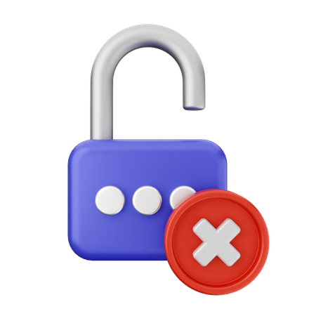 Unlock Internet Security  3D Icon