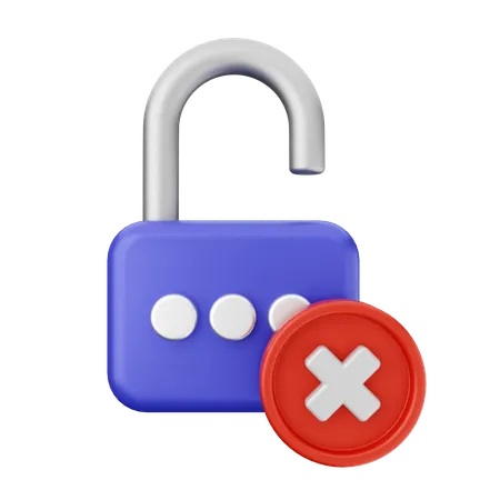 Unlock Internet Security  3D Icon