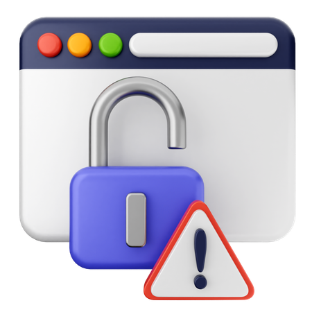 Unlock Internet Security  3D Icon