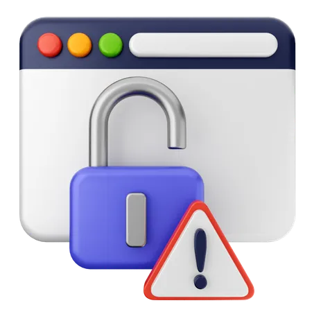 Unlock Internet Security  3D Icon