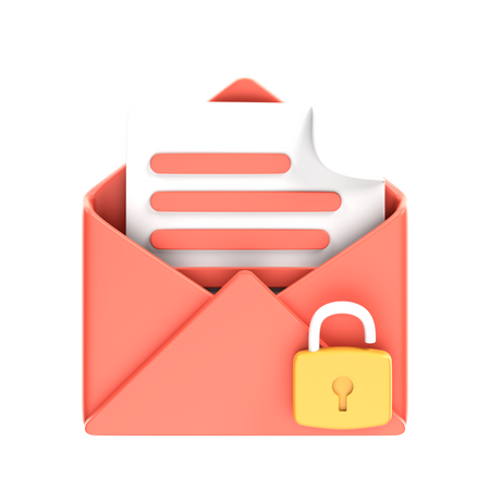 Unlock Mail  3D Icon