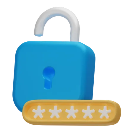 Unlock Password 3 D Password 3D Icon