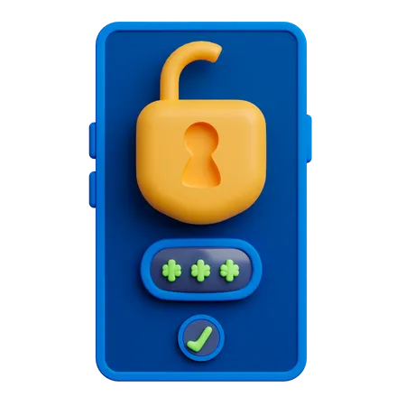 Smartphone Unlock Screen 3D Icon