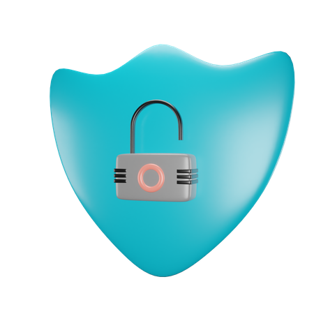 Unlock Shield  3D Icon