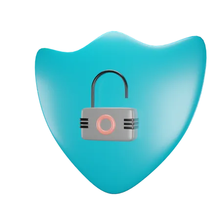 Unlock Shield  3D Icon