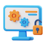 unlock system 3d logo