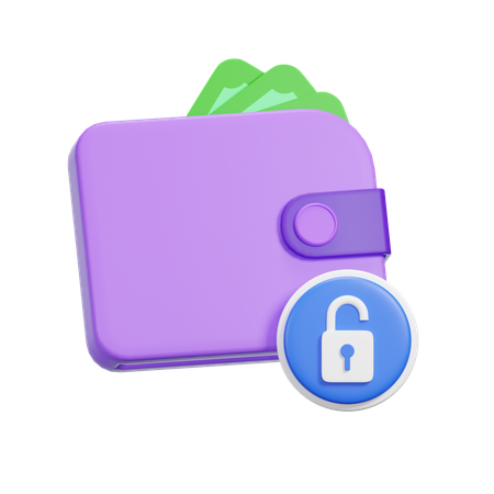 Unlock Wallet  3D Icon