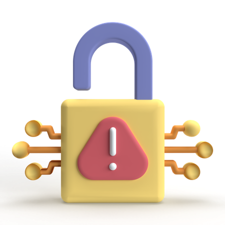 Unlock Warning  3D Icon