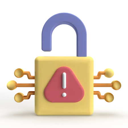 Unlock Warning  3D Icon