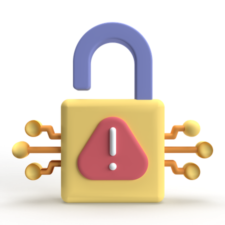 Unlock Warning  3D Icon