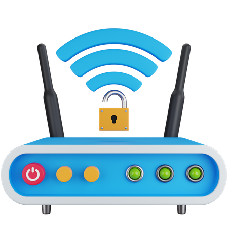 Unlock Wifi  3D Icon