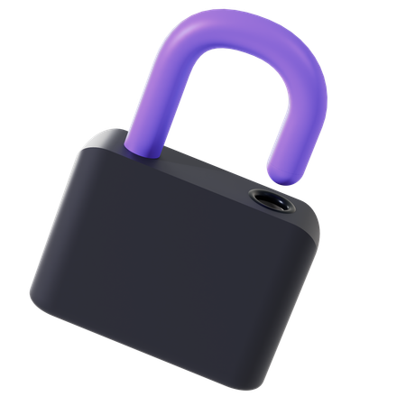 Unlocked padlock  3D Icon