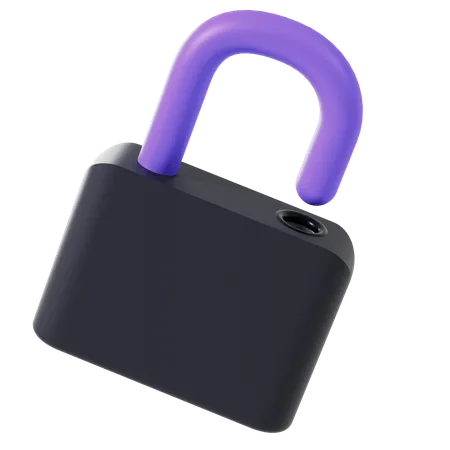 Unlocked padlock  3D Icon