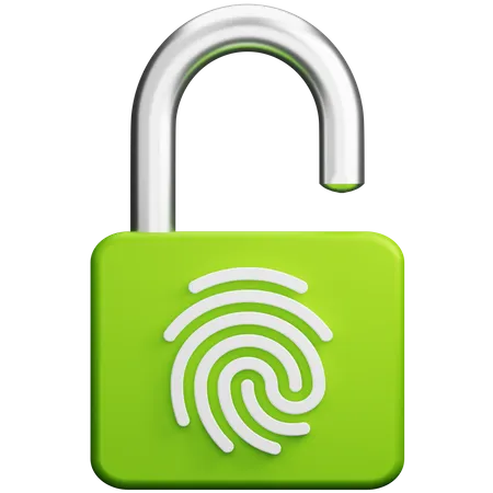 Unlocked With Fingerprint  3D Icon