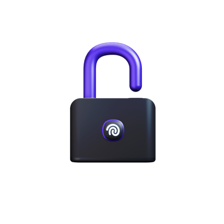 Unlocked with fingerprint  3D Icon