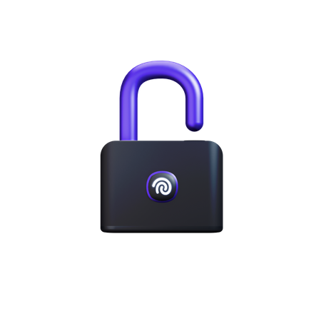 Unlocked with fingerprint  3D Icon