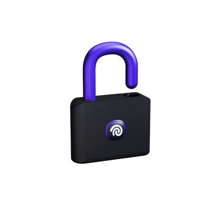 Unlocked with fingerprint  3D Illustration