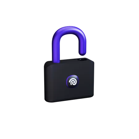 Unlocked with fingerprint  3D Illustration