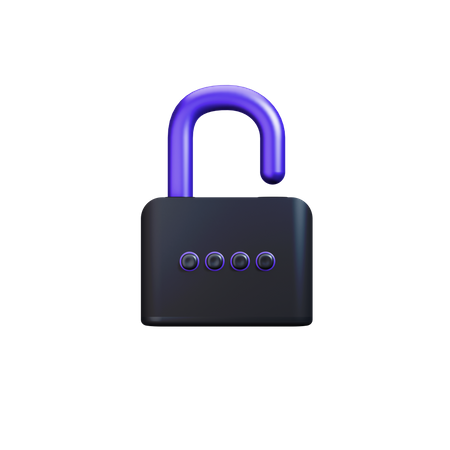 Unlocked with key accent  3D Icon