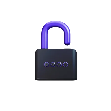 Unlocked with key accent  3D Icon