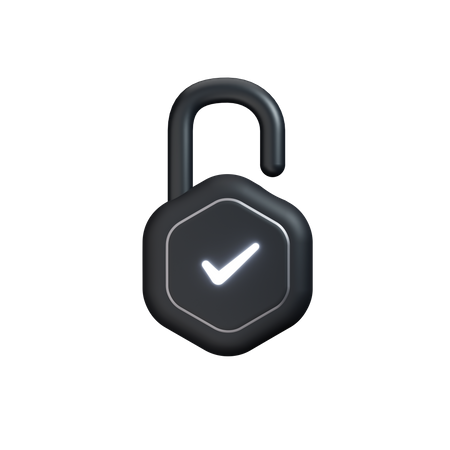 Unlocked with tick Clay  3D Icon