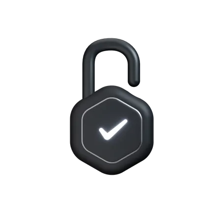Unlocked with tick Clay  3D Icon