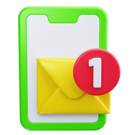 未読のSMS  3D Icon