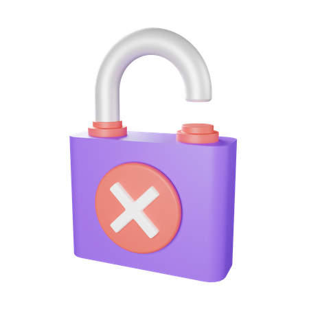 Unsafe Lock  3D Icon