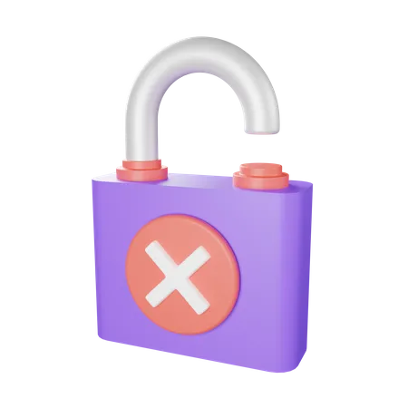 Unsafe Lock  3D Icon