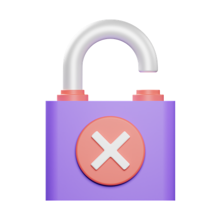 Unsafe Lock  3D Icon