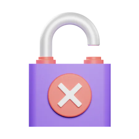 Unsafe Lock Element 3D Icon