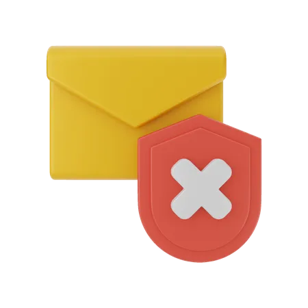 Unsecure Mail  3D Illustration