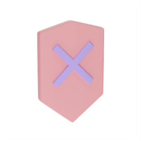 Unsecure Shield  3D Icon