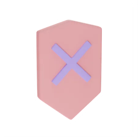 Unsecure Shield  3D Icon