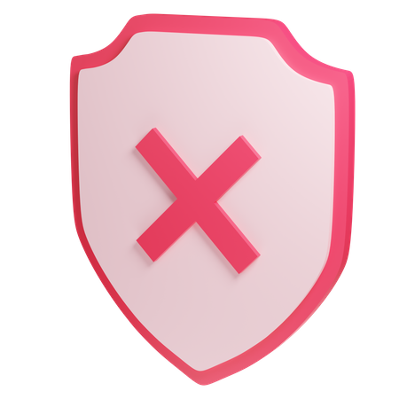 Unsecure Shield  3D Icon