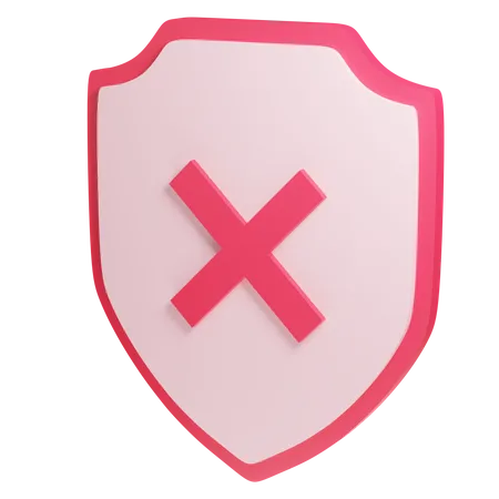 Unsecure Shield  3D Icon