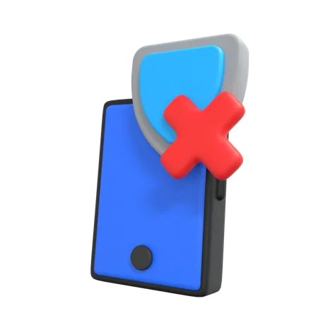 Unsicheres Telefon  3D Icon