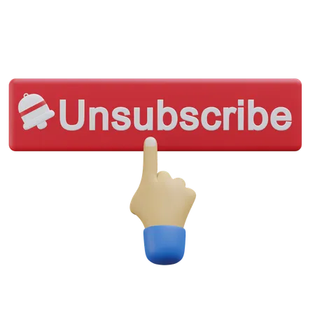 Unsubscribe Button  3D Icon