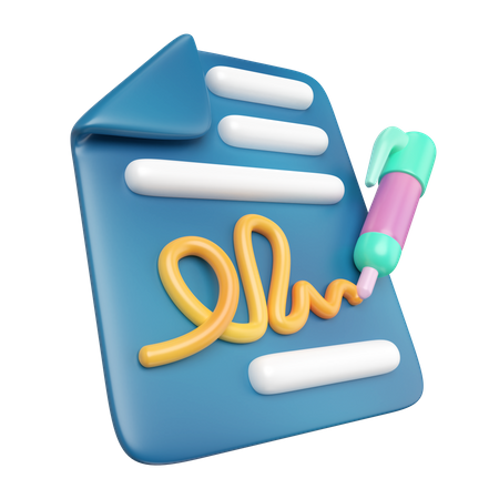 Unterschreibe den Vertrag  3D Icon