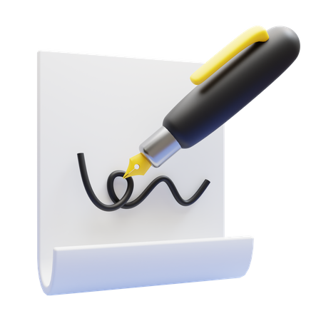 Unterschriftenpapier  3D Icon