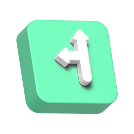 Up and Left  3D Icon