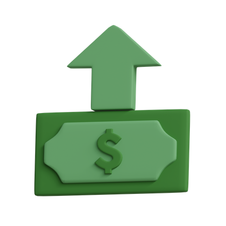 Up Arrow Money  3D Icon
